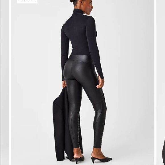 Spanx nwt Faux Leather Moto Leggings - Picture 9 of 11